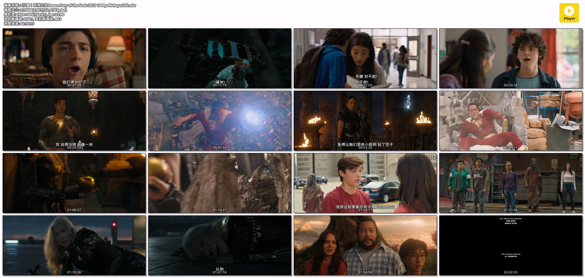 HBO 雷霆沙贊！眾神之怒  2023 粵英 簡繁字幕