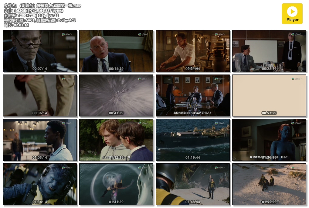 【X战警 变种特攻 异能第一战】粤英中字 720P MKV